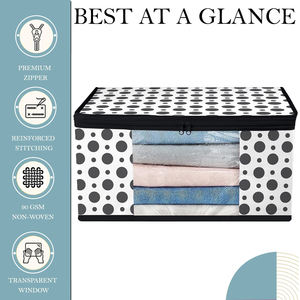 Noir Polka Saree Pouch Travail Saree Couverture Pour Femmes En Gros Prix Haute Qualité Transparent Saree Sac De Rangement - Product Image 3