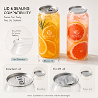 Bouteille transparente en PET de 330 ml et 500 ml pour boissons gazeuses, personnalisable avec logo, avec couvercle facile à ouvrir