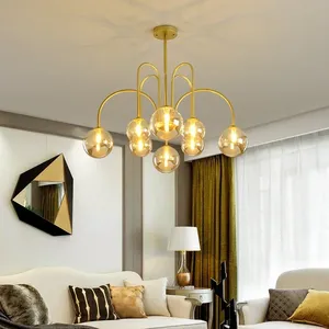 MDWELL – lampes suspendues de style nordique, luminaire décoratif d'intérieur, idéal pour un salon, une chambre à coucher, noir/or, <span class=keywords><strong>G9</strong></span>, lampe suspendue LED, <span class=keywords><strong>lustre</strong></span> moderne - Product Image 4