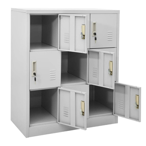 Armoire de rangement de bureau robuste à neuf portes avec serrure à clé Petit <span class=keywords><strong>casier</strong></span> sécurisé pour une utilisation en salle de pause - Product Image 1