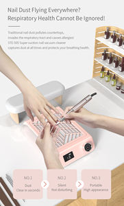 Nueva llegada potente colector de polvo de uñas filtro desechable al vacío Rosa 4500RPM <span class=keywords><strong>aspiradora</strong></span> de uñas de succión súper fuerte - Product Image 2