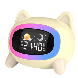 Sevimli Hayvan Çocuk Uyku Eğitmeni Çalar Saat, 7 Uyku Sesi, 5 Renkli Işık, 2 <span class=keywords><strong>Alarm</strong></span> ve Güneş/Ay Hatırlatıcısı ile Bebek Odası İçin - Product Image 3
