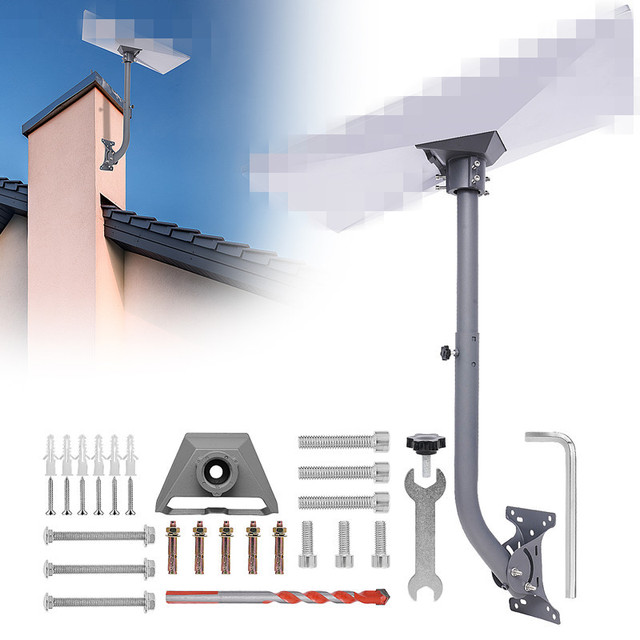 Starlink Gen 3 V3 Receiver Antenna Mount Stand Kit Durable Aluminum Alloy Eaves Bracket Easy Installation for Outdoor Use