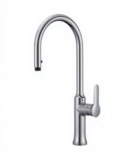 Grifos mezcladores de fregadero de cocina de latón de diseño moderno, grifos de pulverización de tracción de alta calidad - Product Image 1