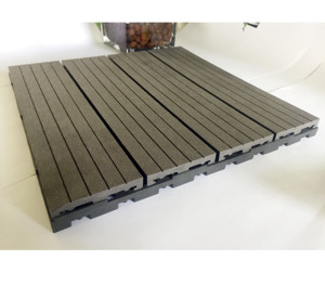 Gỗ Composite lồng vào nhau decking gạch 12 "-12" <span class=keywords><strong>WPC</strong></span> <span class=keywords><strong>DIY</strong></span> gạch không thấm nước vỉa hè sàn ngoài trời Patio vườn sân thượng gạch - Product Image 1