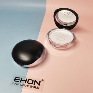 Usine personnalisé ovale noir flip couvercle base transparente étui à poudre cosmétique pour le maquillage pot de poudre en vrac de votre logo - Product Image 5