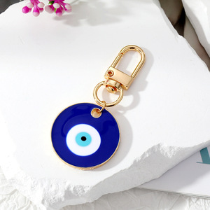 Mắt Quỷ Hình Học Vòng Màu Xanh Kim Loại Hợp Kim Mặt Dây Chuyền Lớn Keychain Với Dầu Thả Phong Cách Keychain Đồ Trang Sức - Product Image 2