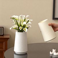 Nordischer Ins-Stil Vertikales Wellenmuster Vase Silikonform DIY Hydroponischer Blumentopf Kerzenhalter Modell
