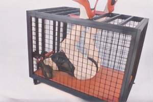 Stock BDSM castigo extremo Prop vinculante restricciones Metal castidad bloqueo encarcelamiento sexo esclavo Gallo jaula castidad jaula juguete sexual - Product Image 4