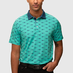 Polo personalizado de golf para hombre, camisa extragrande de secado rápido, diseño de logotipo atlético de peso pesado, material impreso de poliéster y LICRA Delgado - Product Image 6