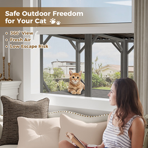 [Stock listo para EE. UU.] Catio para <span class=keywords><strong>gatos</strong></span> con Red <span class=keywords><strong>a</strong></span> <span class=keywords><strong>prueba</strong></span> <span class=keywords><strong>de</strong></span> mosquitos, percha para ventana <span class=keywords><strong>de</strong></span> gato para <span class=keywords><strong>gatos</strong></span> grandes <span class=keywords><strong>de</strong></span> interior-Caja <span class=keywords><strong>de</strong></span> ventana impermeable - Product Image 2