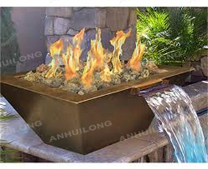 Fuente de fuego de acero Corten para exteriores, características de <span class=keywords><strong>agua</strong></span> y fuego para piscinas - Product Image 3