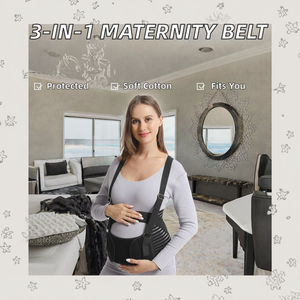 Ceinture <span class=keywords><strong>de</strong></span> maternité ajustable <span class=keywords><strong>3</strong></span>-en-1 en coton pour femmes enceintes, avec bretelles détachables, protection <span class=keywords><strong>de</strong></span> base, utilisable toutes saisons, rééducation - Product Image 2