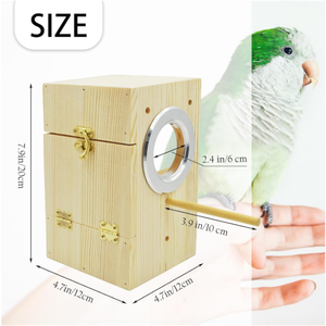 Natuurlijke Houten Parkiet Nestkast Buiten Houten Vogelhuis Voor Tuin Decoratief - Product Image 2