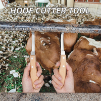 Couteau à sabots Zhumuren pour droitier/gaucher, outil de coupe pour pattes d'animaux, couteau à sabots pour chien (bois et acier inoxydable) Modèle Xm0338