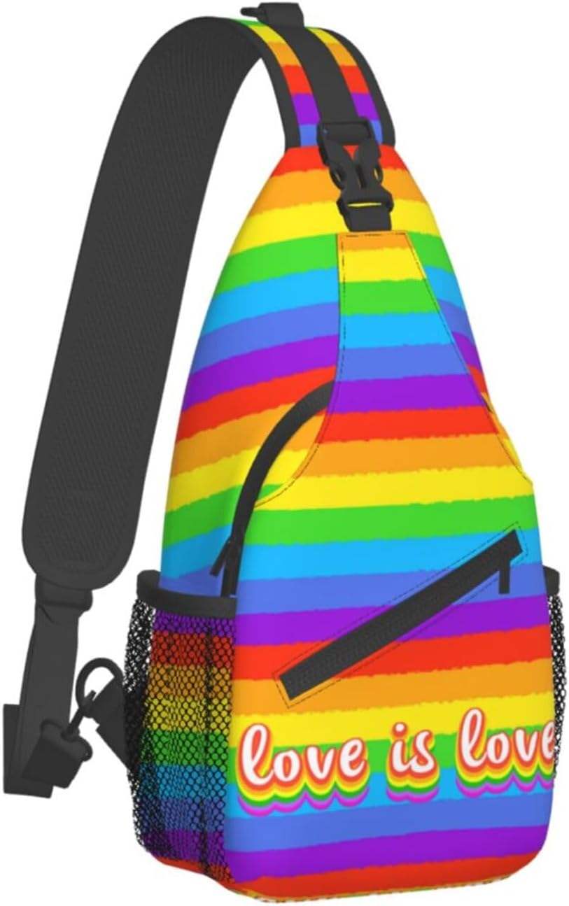 Cheap Price LGBT Rainbow Sling Bag Gay Flag Crossbody Chest Daypack Casual  Backpack Rainbow Shoulder Bag