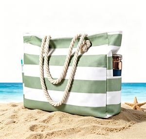 Bolsa de playa grande impermeable con cremallera para mujer, bolsa de <span class=keywords><strong>piscina</strong></span> a prueba de arena, plegable, ligera, para viajes de verano, bolsa de hombro - Product Image 1