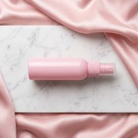 Flacon pulvérisateur de voyage rond rose pastel en PET, atomiseur à fine brume, flacon cosmétique rechargeable pour soins de la peau, tonique, parfum