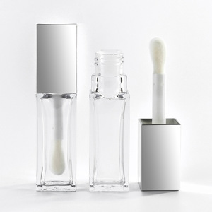Tubo de Brillo Labial Cuadrado de PETG de Alta Calidad, 9.5 ml, Botella de Brillo Labial de Gran Capacidad con Cabezal de Cepillo, Envase Plateado para Suero Labial, Caja Cosmética Vacía - Product Image 4