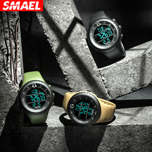 SMAEL 1237 Reloj de pulsera con logotipo de lujo para hombre Deporte al aire libre 30M Reloj cronógrafo impermeable Pantalla LED Alarma Cronómetro Banda de plástico - Product Image 4