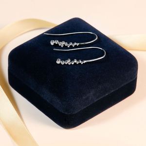 New S925 Silver Bubble Ear Hooks Personalized Versatile <b>Long</b> Round Moissanite <b>Earrings</b> - Product Image 3
