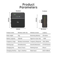 Microphone Lavalier Sans Fil SX8 Anti-bruit pour Téléphones Mobiles iOS et Android, Diffusion en Direct, Interviews et Enregistrement Vocal