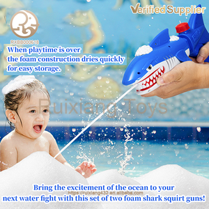 Pistolet à <span class=keywords><strong>bulles</strong></span> de mousse amusant unisexe, jouet de mousse, pistolet à <span class=keywords><strong>bulles</strong></span> de requin, jouet de divertissement pour enfants en plastique PC pour l'extérieur - Product Image 2