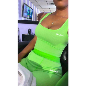 Women's Clothing Summer 2025 Wholesale Ribbed Loungewear Women <strong>Sets</strong> Custom Logo <strong>Lounge</strong> Wear <strong>Two</strong> <strong>Piece</strong> Tank Tops and Shorts <strong>Set</strong> - Product Image 4