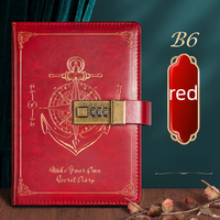 Nouveau carnet à mot de passe verrouillable B6 NAB08, carnet d'affaires haut de gamme, reliure à spirale, couverture rigide, simili cuir, cadeau, 14x19cm