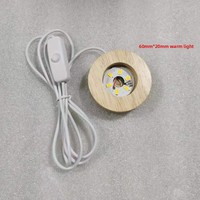 Lampe de nuit créative DIY moderne en bois 3D avec boule de cristal, base LED blanc chaud, alimentation par piles ou prise secteur, 50000 heures, YUENIUNIU