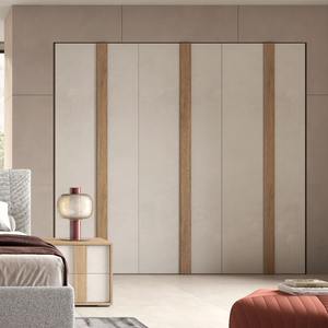 Armario con puertas abatibles de 270x58 cm, altura 247 cm, en nogal y espátula - Product Image 1