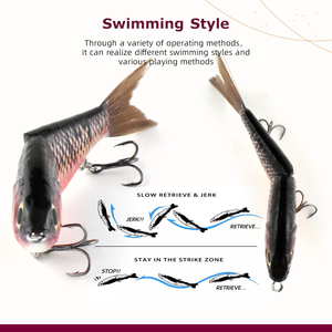 Señuelo de Pesca de Fibra de 12cm con Cuerpo Texturizado y Cola Realista, Acción Deslizante, Color Personalizado - Product Image 4