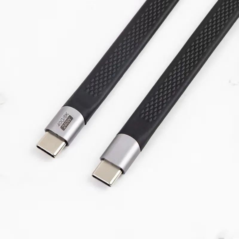 Short USB C to USB C Cable 240W Quick Charge 40Gbps Data Transmission for Docking Station, Laptop, Tablet Type C Charging Cable