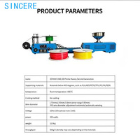 Extrudeuse de filament 3D compacte en plastique SINCERE – Machine d'extrusion de bureau économique pour imprimante 3D et recyclage