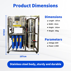 Système de filtration d'eau par osmose inverse 250L/H, spécialisé pour la purification de l'eau du robinet municipale - Product Image 1