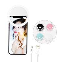 Mini anneau lumineux pour selfie rechargeable à clipser pour tous les téléphones, lumière de remplissage pour appareil photo, anneau lumineux pour smartphone, lumière LED universelle pour selfie