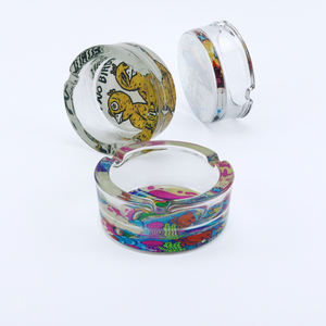 Cendrier en cristal de verre personnalisé, sans fumée, pour la maison, le bureau, l'intérieur, l'extérieur, le patio, cendriers en verre sans plomb pour cigarettes - Product Image 1