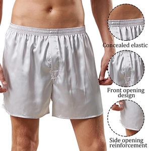 Logo personalizzato 100% Raso Di Seta degli uomini di Bicchierini di Sonno delle donne Vuoto Pianura del cappello di Uomini Degli Indumenti Da Notte Sexy <span class=keywords><strong>Pigiama</strong></span> Shorts Inferiori - Product Image 2