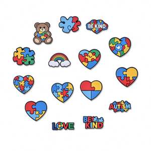 Set <span class=keywords><strong>de</strong></span> Charms para Zapatos con Diseño <span class=keywords><strong>de</strong></span> Pieza <span class=keywords><strong>de</strong></span> Rompecabezas <span class=keywords><strong>de</strong></span> Concienciación sobre el Autismo, Charms 'Be Kind' para Decoración <span class=keywords><strong>de</strong></span> Zapatos Tipo Clog - Product Image 4