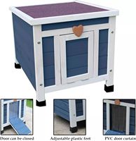 Conception extérieure imperméable de luxe en bois solide de maison de chat pour les chats sauvages
