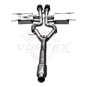 Sistema de escape Catback con válvula de acero inoxidable Vortex para Jaguar F-TYPE 2.0 con tanques laterales dobles grabados y conjunto de puntas de sujeción - Product Image 3