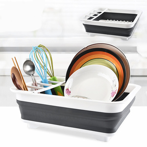 Hot selling collapsible drying dish storage rack Foldable dish drainer