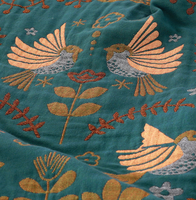 Couverture en gaze de mousseline de coton personnalisée blanche avec pompons literie pour enfants couverture pour bébé