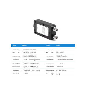 ตัวแยกสัญญาณกำลังไฟฟ้าแบบ 1 ต่อ 2 สำหรับสัญญาณโคแอกเชียล RF 2-18G รุ่น QY-PS2-2/18-SE - Product Image 2