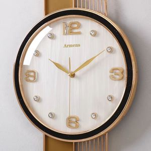 Armen's Wall Clock Green Dial <b>Gold</b> <b>Frame</b> Silent Quartz Analog Battery Powered For Living Room Bedroom Study - Product Image 4