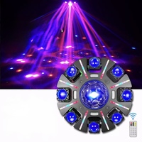 Luz de Escenario con Bola Mágica de Ocho Brazos RGBW de 120W, DMX512, Control Remoto, Sonido, Estroboscópica, Giratoria, para DJ, Discoteca, Fiesta, KTV, Bar, Cabeza Móvil