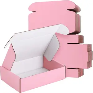 Custom Corrugated Box Pink Folding gift box clothing shoes packaging box recyclable materials