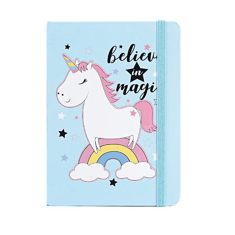 Ucuz toplu fiyat ciltli serin kağıt defter günlüğü Unicorn özel tasarım baskı dizüstü