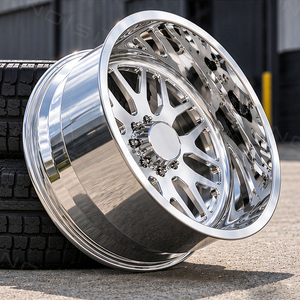 Jantes en aluminium forgé de 22, 26 et 30 pouces, 8x180, 8x165.1, 8x170, finition personnalisée polie à rebord profond pour Silverado, RAM 3500, Ford F-350 - Product Image 2