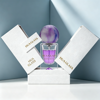 Mini flacon de parfum de luxe 15 ml en verre carré vide, flacon vaporisateur inspiré du volcan, base épaisse, bouchon en résine, logo personnalisé